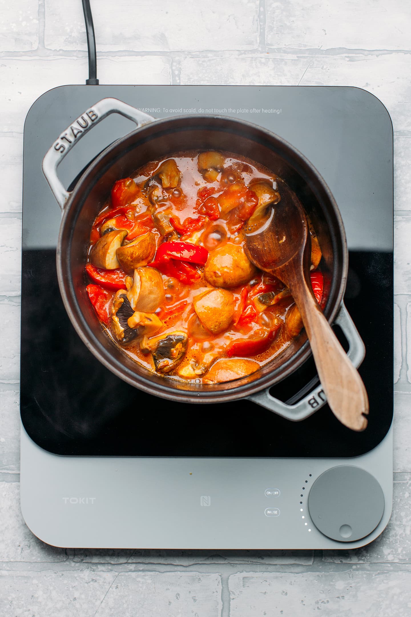 Sautéed mushrooms and tomatoes.