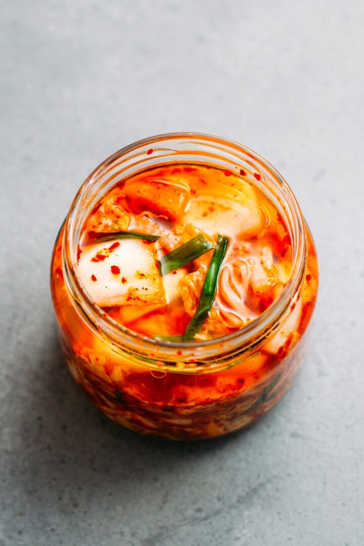 Kimchi in a jar.