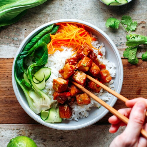 Saucy Caramelized Tofu Bowls