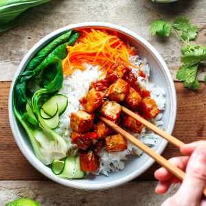 Saucy Caramelized Tofu Bowls