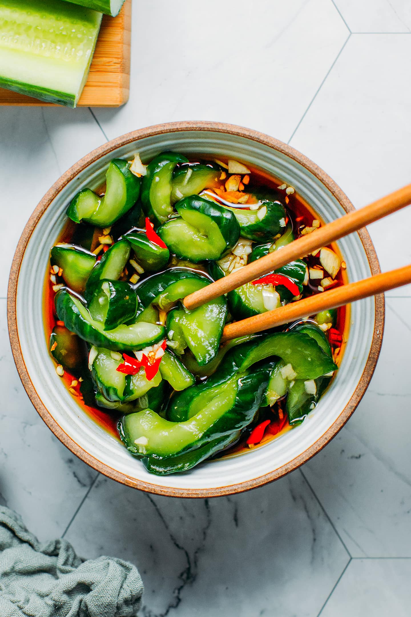 Spicy Pickled Cucumbers