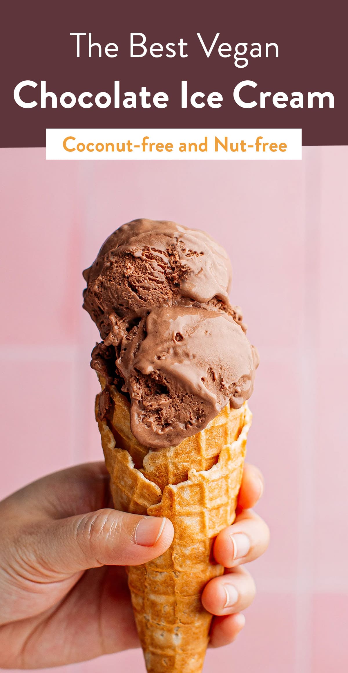 Truly the best vegan chocolate ice cream! It's insanely creamy, packed with a rich chocolate flavor, and scoopable straight from the freezer. Plus, it's coconut-free and nut-free. You will never buy vegan ice cream at the store again! #icecream #vegan