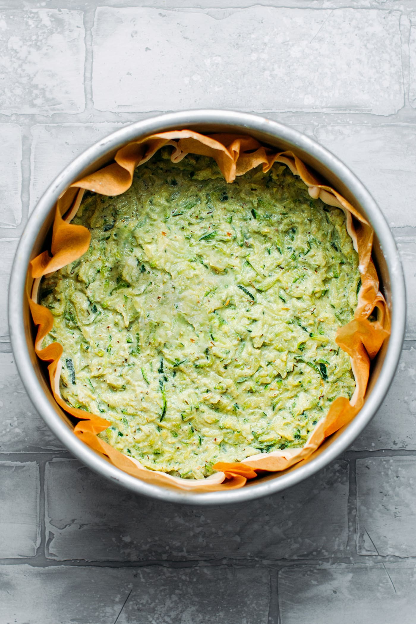 Vegan Savory Zucchini Tart before baking.