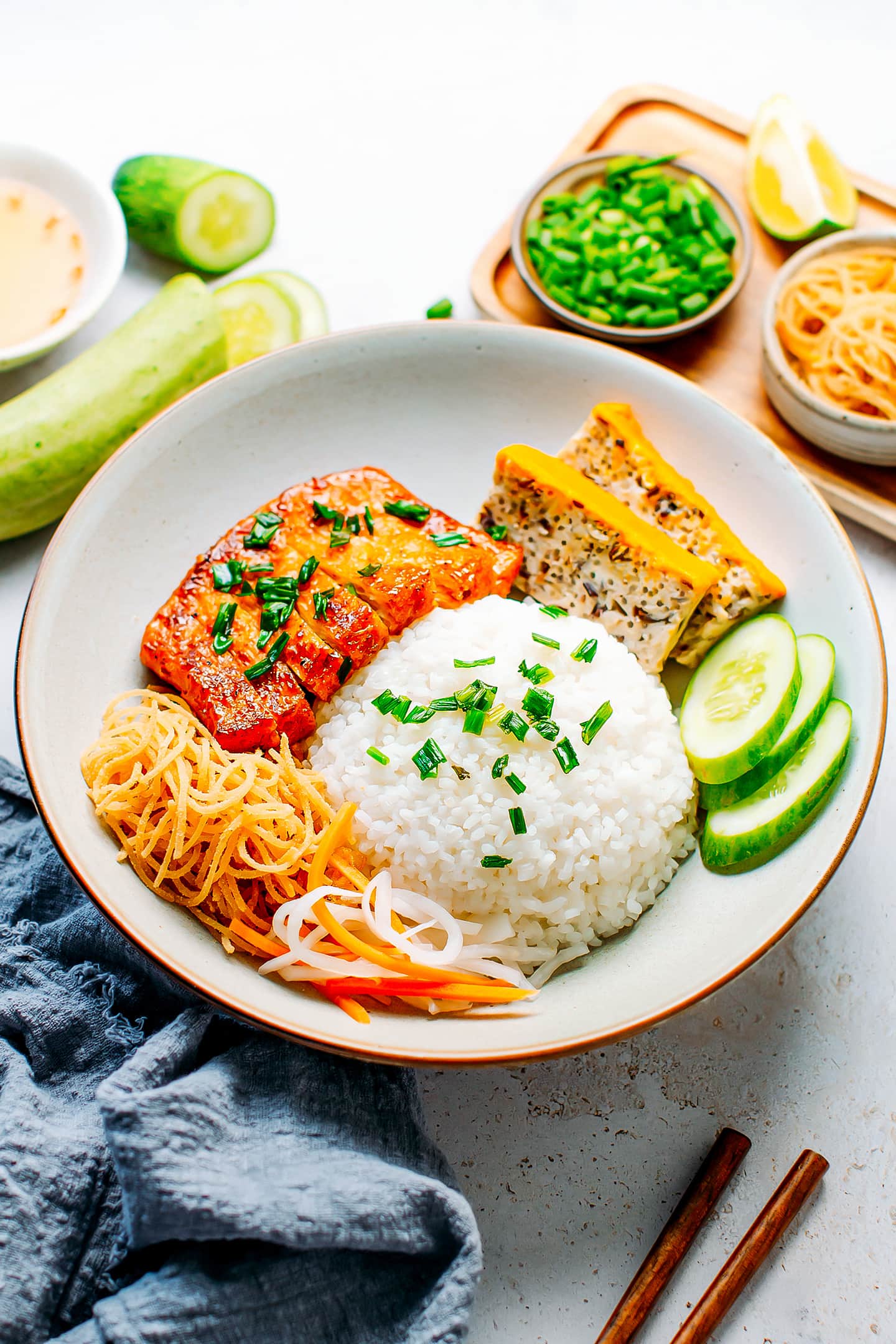 Vietnamese Broken Rice (Cơm Tấm Chay)