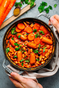 White Bean and Vegan Sausage Stew